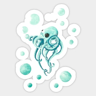 Octopus so Blue Sticker